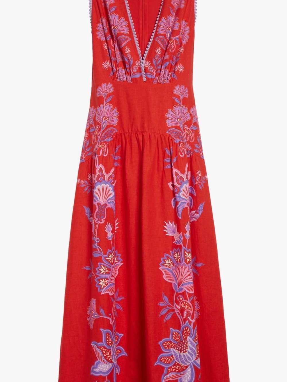 FARM Rio Porcelain Garden Floral Linen Maxi Dress – Size M - Picture 5 of 13